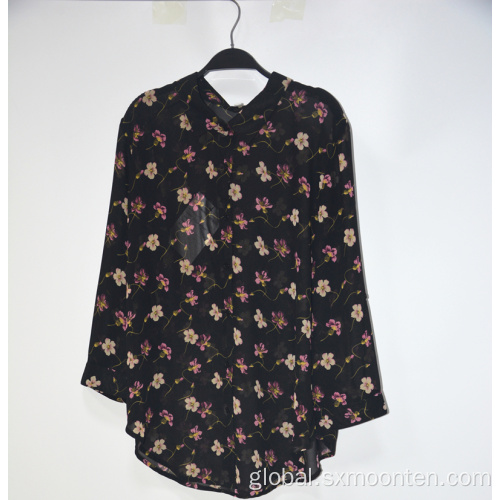 Lady Chiffon Top Hot Selling Latest Long Sleeve Tops Manufactory